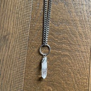 Adjustable O Ring Choker with Clear Quartz